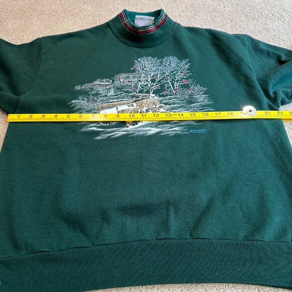 Vintage Morning Sun Sweatshirt Double Collar Winter Snow Farm Cardinals LARGE - Picture 8 of 14